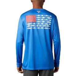 Columbia Men's Terminal Tackle Pfg Fish Flag Long Sleeve Shirt