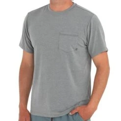 Free Fly Men's Bamboo Flex Pocket Tee -Ski Outlet Shop 16807 HEATHERGRAPHITE l