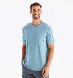 Free Fly Men's Bamboo Flex Pocket Tee -Ski Outlet Shop 16807 HEATHERMINERAL l