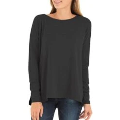 Free Fly Women's Bamboo Everyday Flex Long Sleeve -Ski Outlet Shop 17221 HEATHERBLACK l