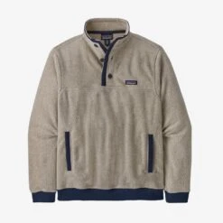 Patagonia Men's Shearling Fleece Button Pullover -Ski Outlet Shop 17923 NAT l