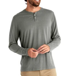 Free Fly Men's Bamboo Heritage Henley -Ski Outlet Shop 18108 FATIGUE l