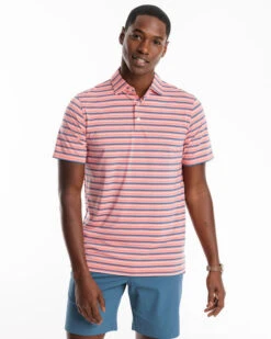 Southern Tide Men's Brrr- Eeze Basin Stripe Performance Polo
