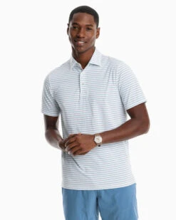 Southern Tide Men's Brrr- Eeze Dunes Stripe Performance Polo Shirt