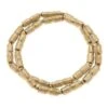 Canvas Jules Bamboo Stretch Bracelet Stack In Worn Gold - Set Of 2