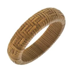 Canvas Aspen Rattan Statement Bangle In Brown