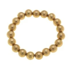 Canvas Chloe Beaded Stretch Bracelet In Worn Gold