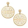 Canvas Brennan Greek Keys Drop Earrings In Worn Gold