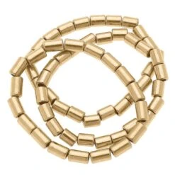 Canvas Paisley Metal- Plated Bead Bracelets In Worn Gold - Set Of 3