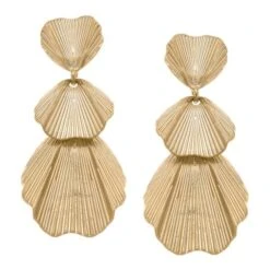 Canvas Micah Ginkgo Statement Earrings In Worn Gold