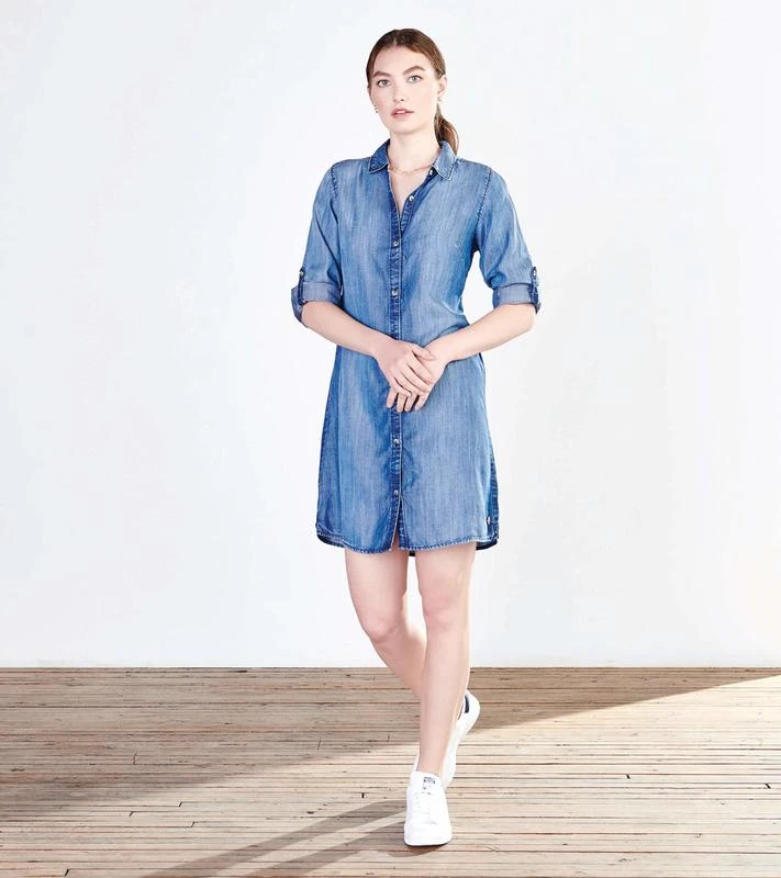 Hatley Women's Cara Shirt Dress Hatley Women's Cara Shirt Dress -Ski Outlet Shop 18432 MEDIUMBLUEWASH l