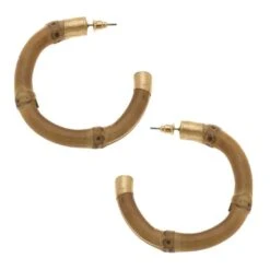 Canvas Style Felicity Bamboo Hoop Earrings In Natural