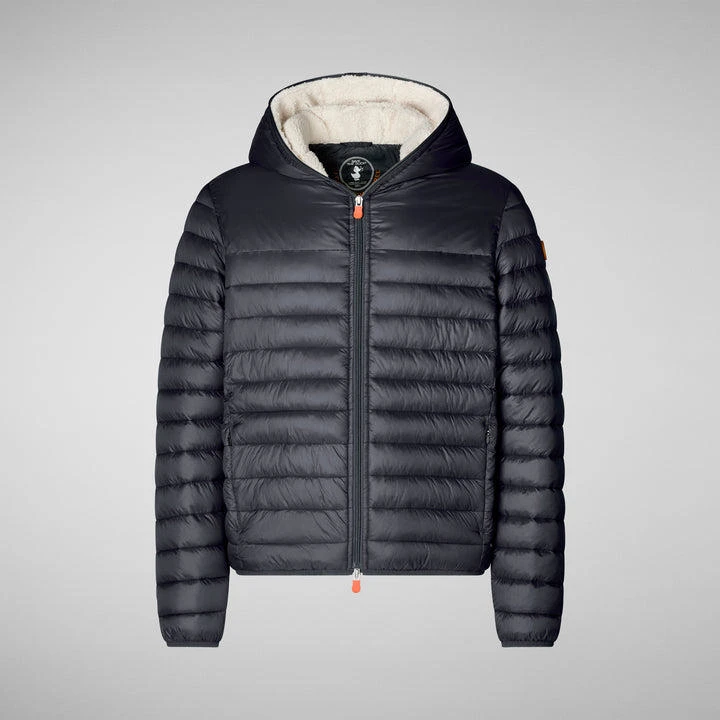 Save The Duck Men's Nathan Faux Fur Lined Hoody Puffer Save The Duck Men's Nathan Faux Fur Lined Hoody Puffer -Ski Outlet Shop 19806 BLACK l