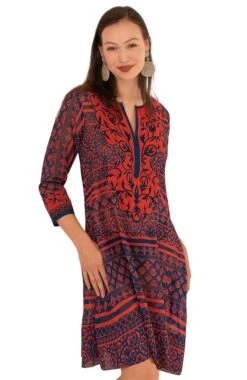 Gretchen Scott Embroidered Patchwork Swing Dress