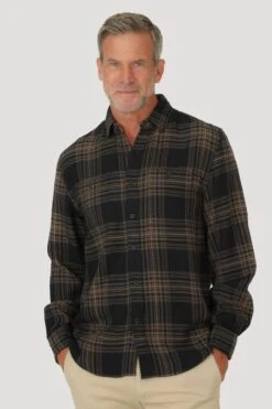 True Grit Men's Chenille Check Fireside Stretch Flannel Shirt