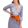 Gretchen Scott Wash/Wear Embroidered Pinstripe Dress - The Reef