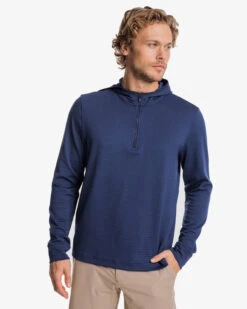 Southern Tide Men's Scuttle Heather Performance Quarter Zip Hoodie