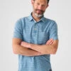 Faherty Men's Short- Sleeve Indigo Polo