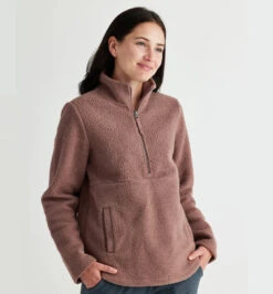 Free Fly Women's Bamboo Sherpa Fleece Half Zip -Ski Outlet Shop 20586 CANYON l