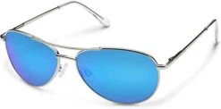 Suncloud Patrol Sunglasses (Silver, Polarized Blue Mirror Lens)