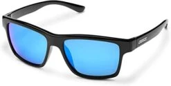 Suncloud A- Team Sunglasses (Black, Polarized Blue Mirror Lens)