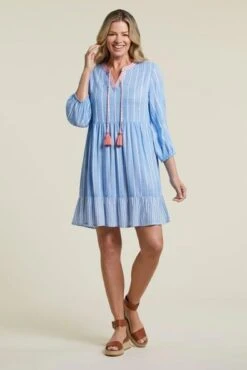 Tribal Women's Embroidered Tassel- Accent Dress