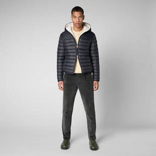 Save The Duck Men's Nathan Faux Fur Lined Hoody Puffer Save The Duck Men's Nathan Faux Fur Lined Hoody Puffer -Ski Outlet Shop